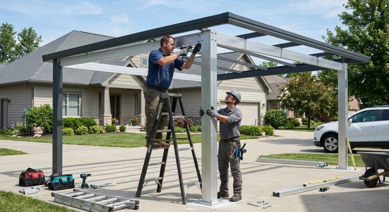 Wood Carport Installation