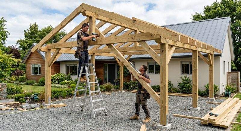 Wood Carport Installation