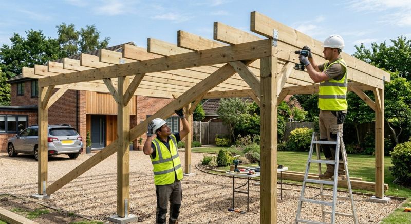 Wood Carport Installation