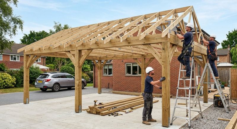 Wood Carport Installation