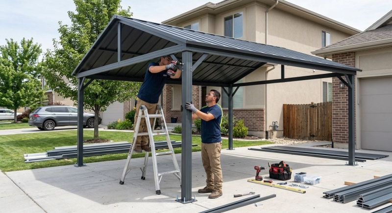 Wood Carport Installation