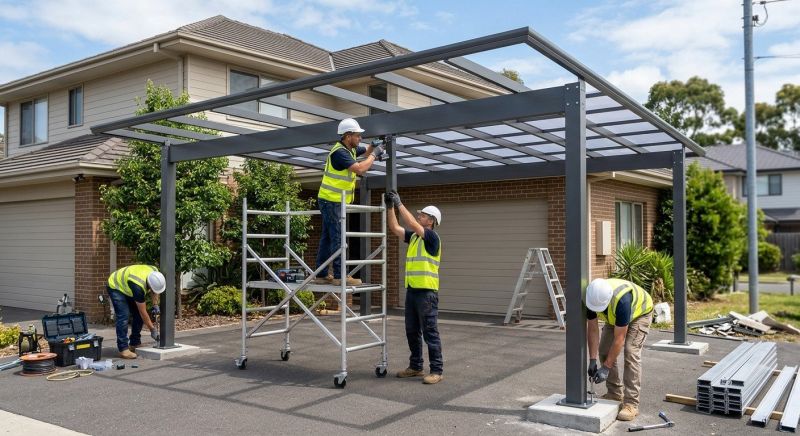 Wood Carport Installation